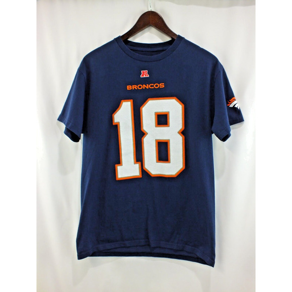 Peyton Manning Denver Broncos Shirt Mens Medium NFL Team Apparel Blue 18 - Picture 1 of 11